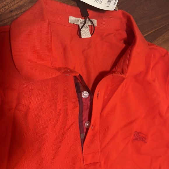 Burberry size small orange red collar shirt - Picture 3 of 3